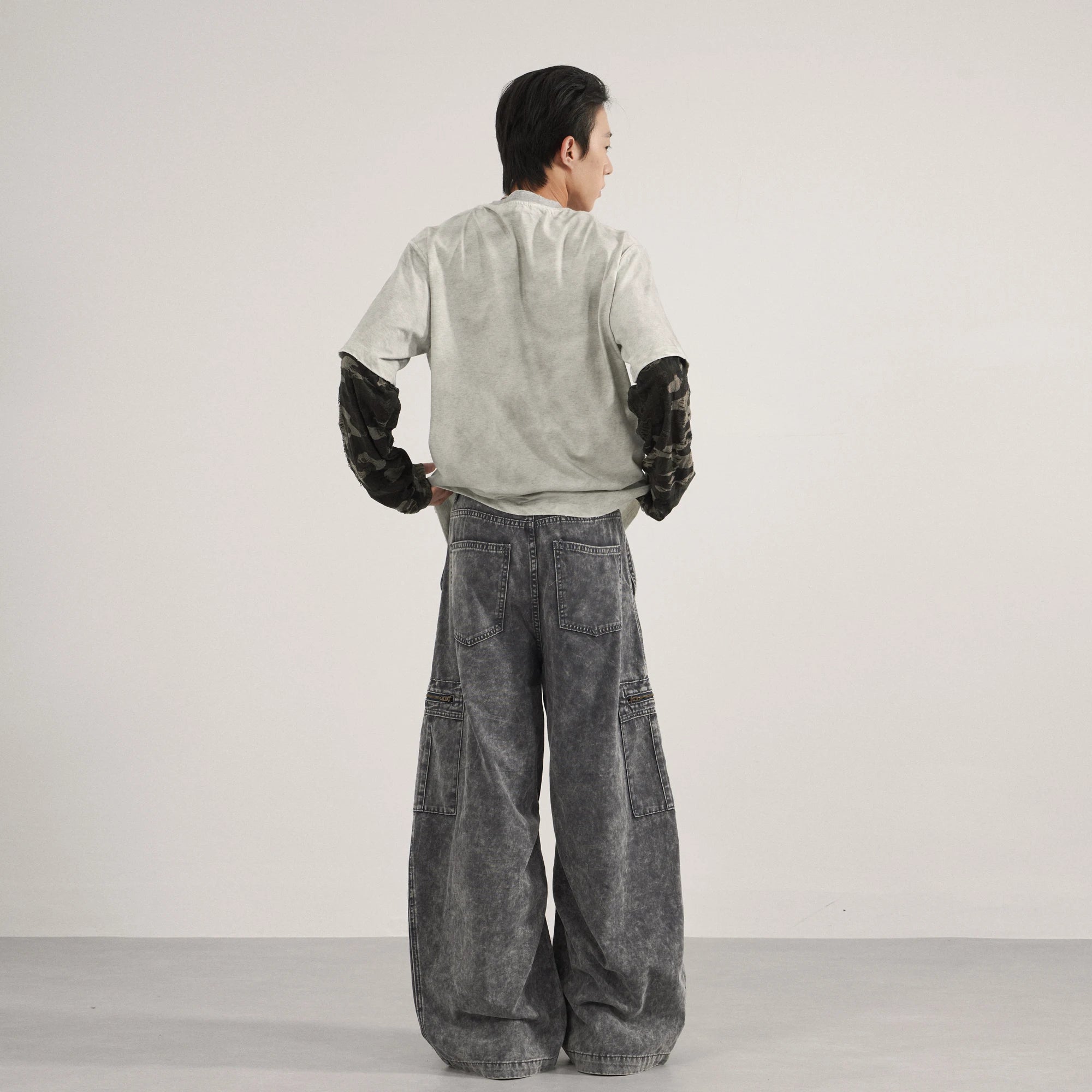 Baggy Cargo Jeans Wide Leg Denim Pants - Unisex