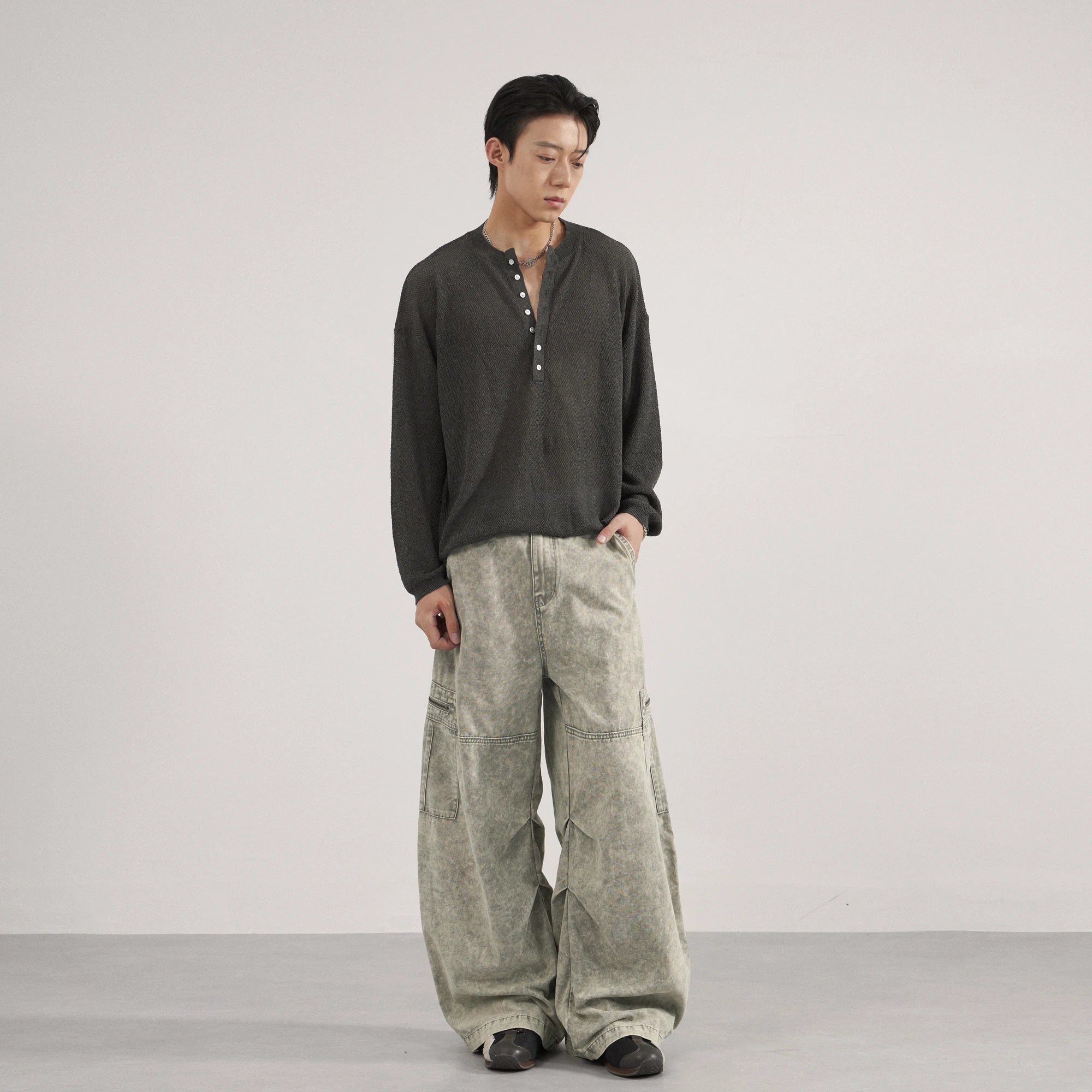 Baggy Cargo Jeans Wide Leg Denim Pants - Unisex