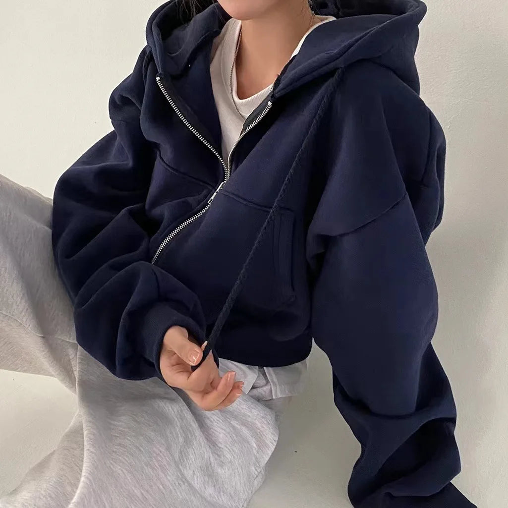 Women's Y2K Harajuku Streetwear Zip-Up Hoodie