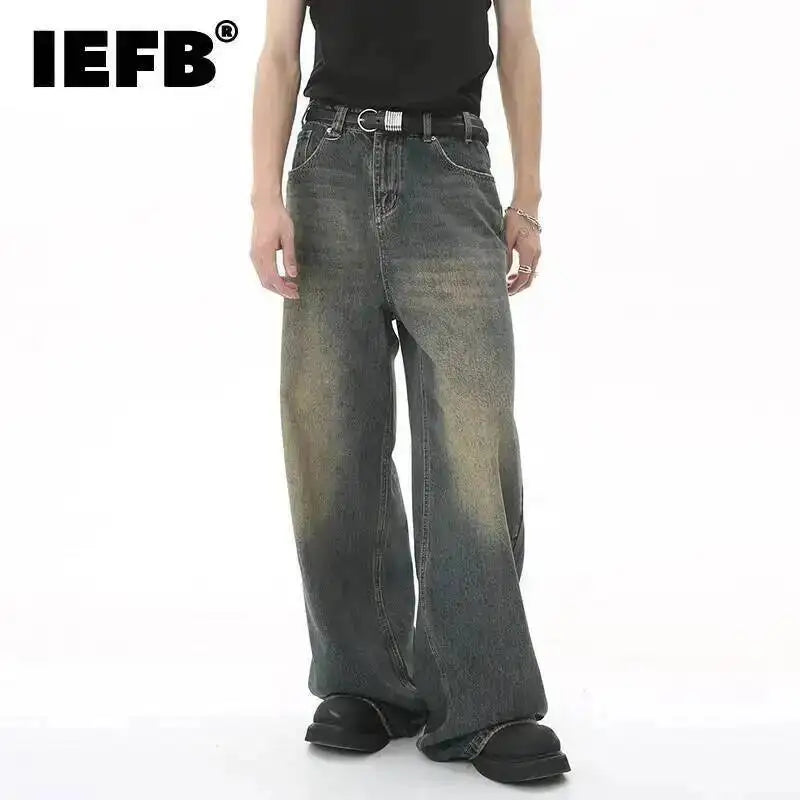 IEFB Summer Men's Denim Jeans Straight & Casual