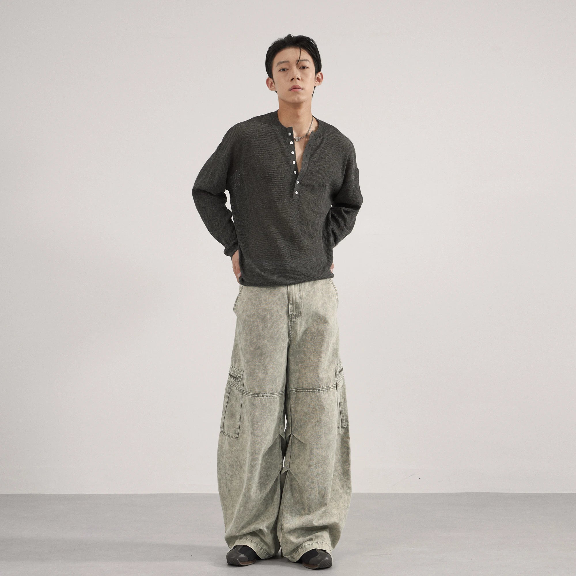 Baggy Cargo Jeans Wide Leg Denim Pants - Unisex