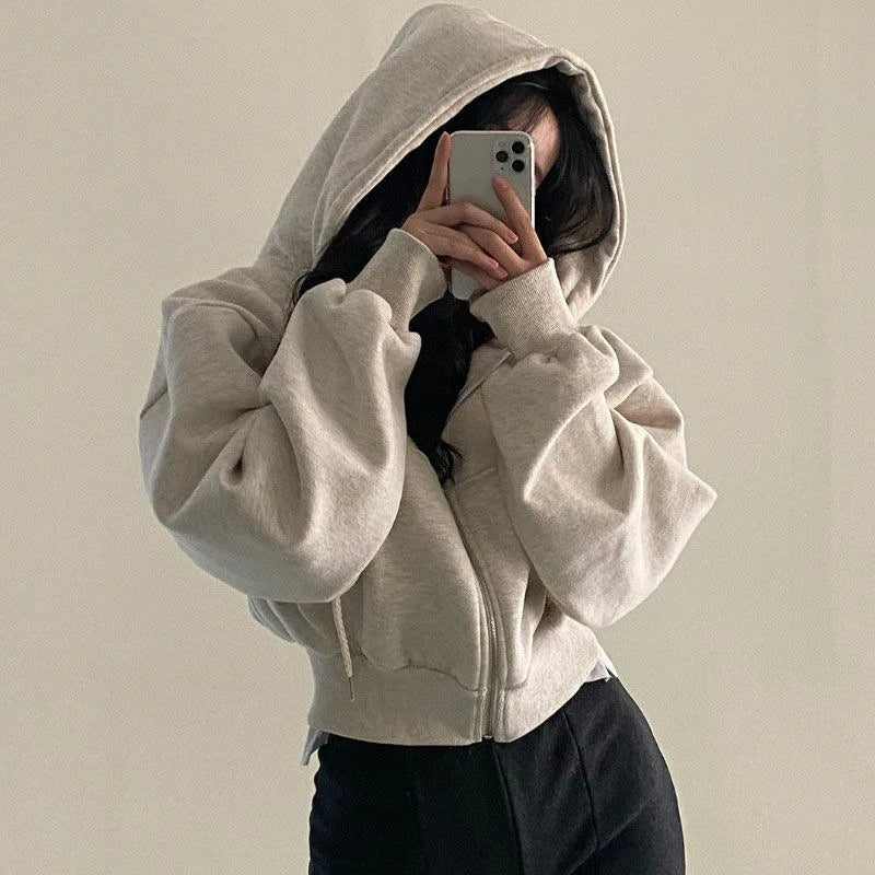 Women's Y2K Harajuku Streetwear Zip-Up Hoodie