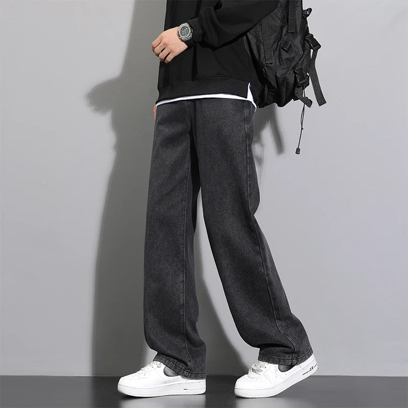 Korean Style Straight Leg Denim Jeans