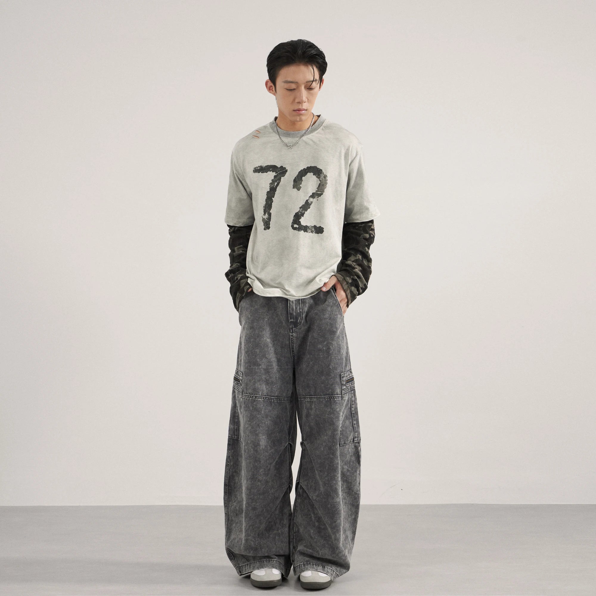 Baggy Cargo Jeans Wide Leg Denim Pants - Unisex