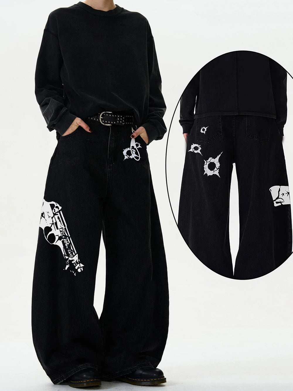 American High Street Baggy Wide Leg Jeans